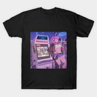 Anime cyberpunk arcade girl T-Shirt